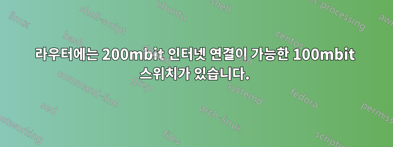 라우터에는 200mbit 인터넷 연결이 가능한 100mbit 스위치가 있습니다.