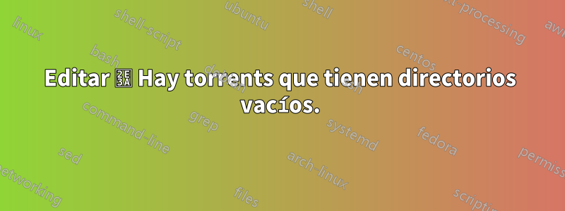 Editar ⸺ Hay torrents que tienen directorios vacíos.