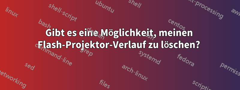 Gibt es eine Möglichkeit, meinen Flash-Projektor-Verlauf zu löschen?