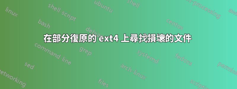 在部分復原的 ext4 上尋找損壞的文件