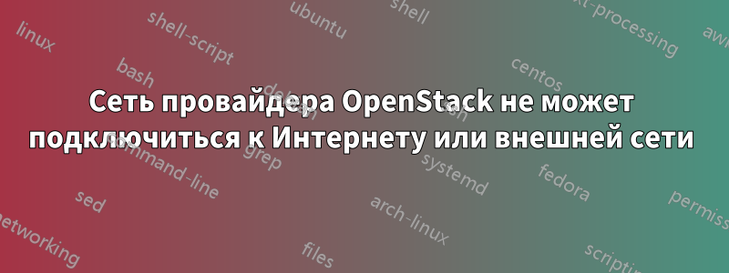 Сеть провайдера OpenStack не может подключиться к Интернету или внешней сети