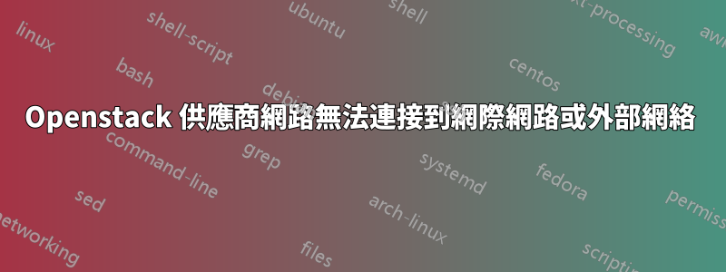 Openstack 供應商網路無法連接到網際網路或外部網絡