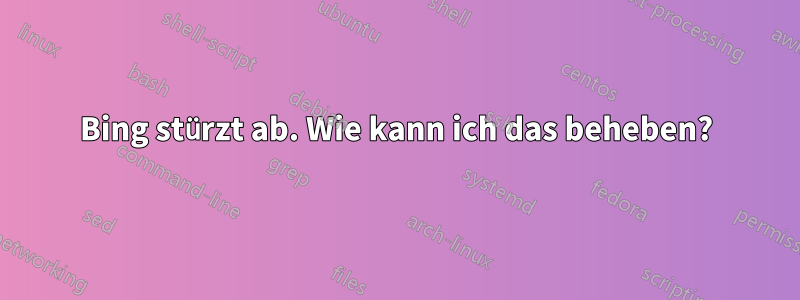 Bing stürzt ab. Wie kann ich das beheben?