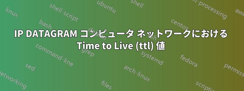 IP DATAGRAM コンピュータ ネットワークにおける Time to Live (ttl) 値