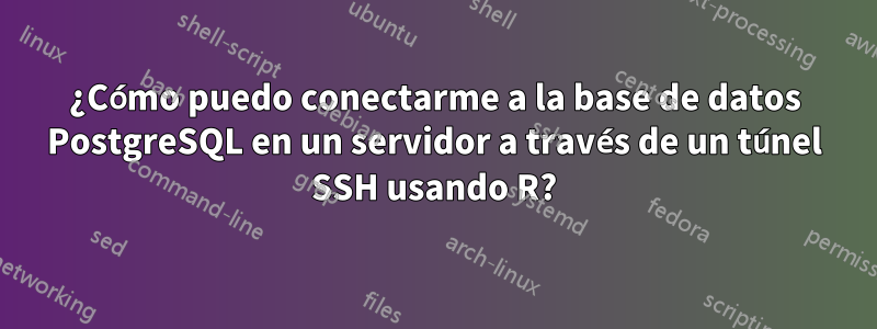 ¿Cómo puedo conectarme a la base de datos PostgreSQL en un servidor a través de un túnel SSH usando R?