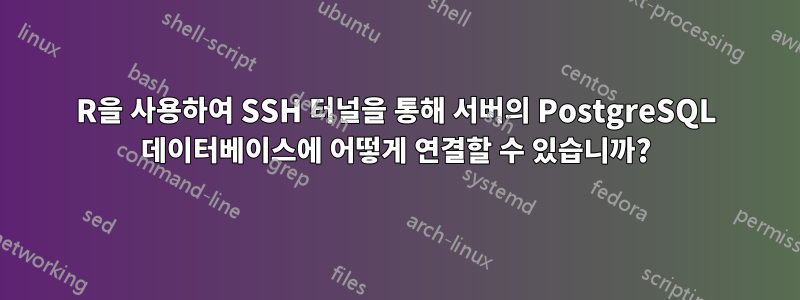 R을 사용하여 SSH 터널을 통해 서버의 PostgreSQL 데이터베이스에 어떻게 연결할 수 있습니까?