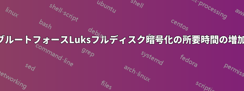 ブルートフォースLuksフルディスク暗号化の所要時間の増加