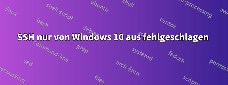 SSH nur von Windows 10 aus fehlgeschlagen