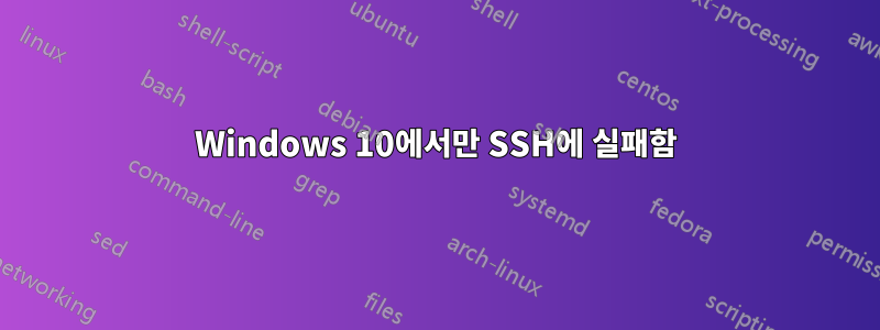 Windows 10에서만 SSH에 실패함