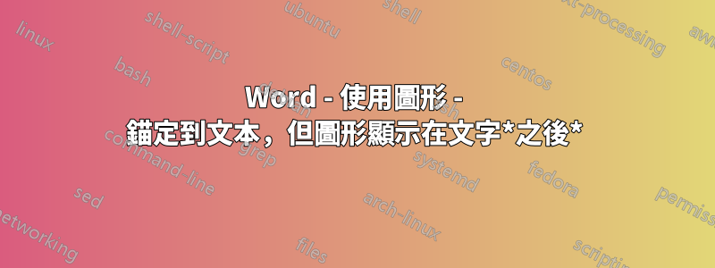 Word - 使用圖形 - 錨定到文本，但圖形顯示在文字*之後*