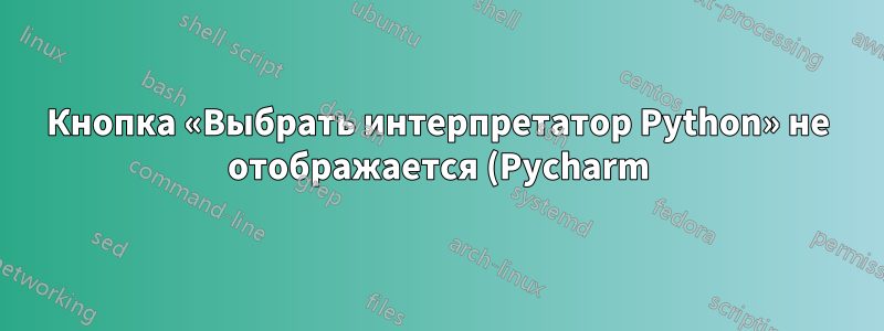 Кнопка «Выбрать интерпретатор Python» не отображается (Pycharm)