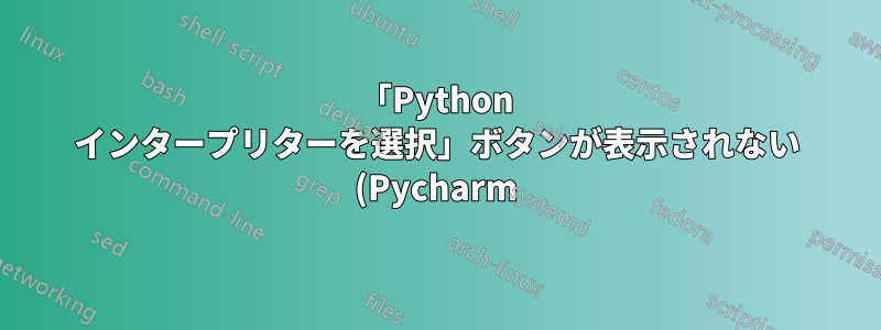 「Python インタープリターを選択」ボタンが表示されない (Pycharm)