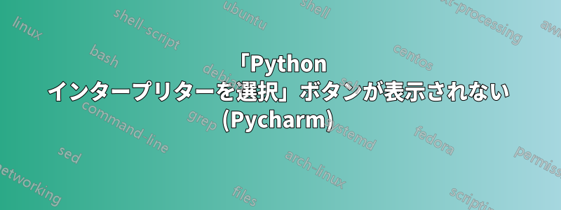 「Python インタープリターを選択」ボタンが表示されない (Pycharm)