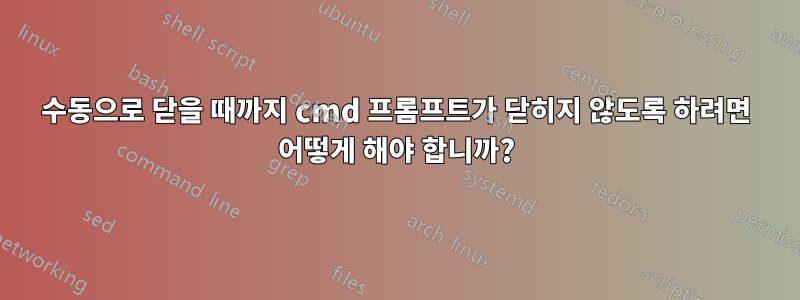 수동으로 닫을 때까지 cmd 프롬프트가 닫히지 않도록 하려면 어떻게 해야 합니까?