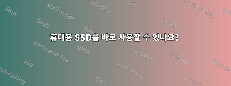 휴대용 SSD를 바로 사용할 수 있나요?