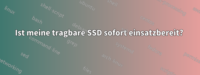 Ist meine tragbare SSD sofort einsatzbereit?