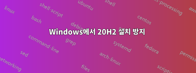 Windows에서 20H2 설치 방지