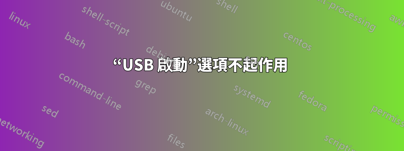 “USB 啟動”選項不起作用