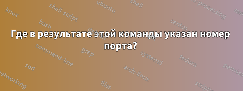 Где в результате этой команды указан номер порта?