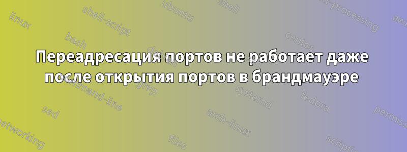 Переадресация портов не работает даже после открытия портов в брандмауэре