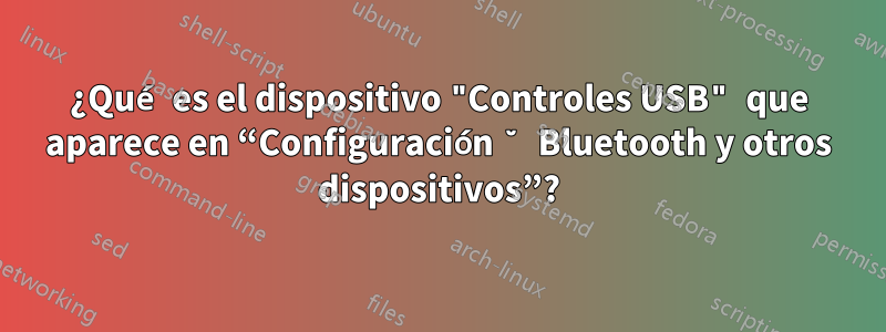 ¿Qué es el dispositivo "Controles USB" que aparece en “Configuración ˘ Bluetooth y otros dispositivos”?