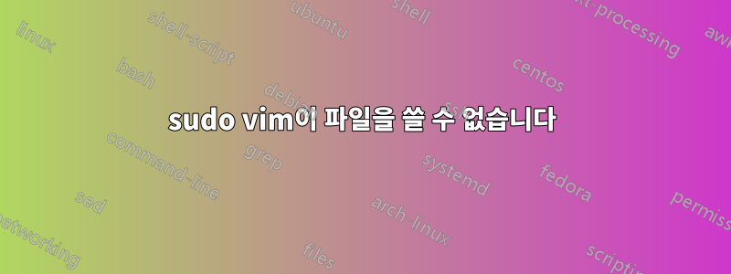 sudo vim이 파일을 쓸 수 없습니다