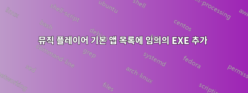 뮤직 플레이어 기본 앱 목록에 임의의 EXE 추가
