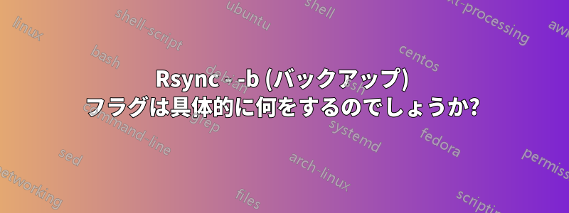 Rsync - -b (バックアップ) フラグは具体的に何をするのでしょうか?