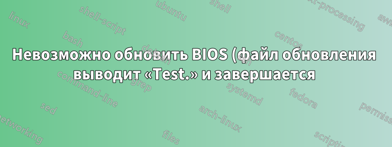 Невозможно обновить BIOS (файл обновления выводит «Test.» и завершается)