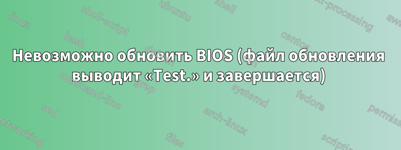 Невозможно обновить BIOS (файл обновления выводит «Test.» и завершается)