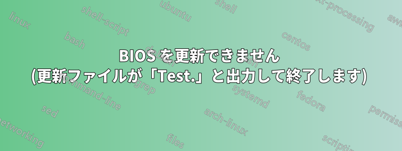 BIOS を更新できません (更新ファイルが「Test.」と出力して終了します)