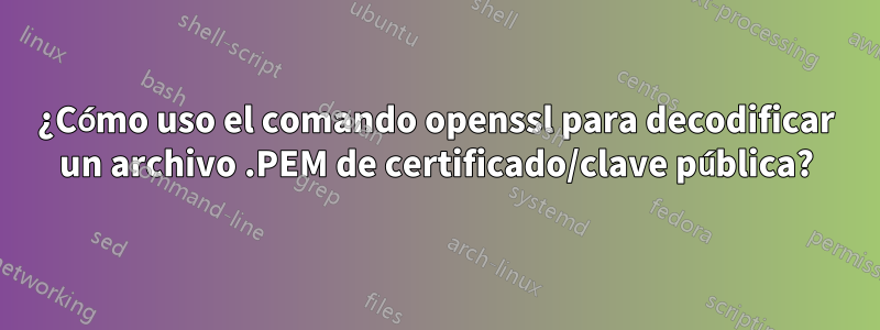 ¿Cómo uso el comando openssl para decodificar un archivo .PEM de certificado/clave pública?