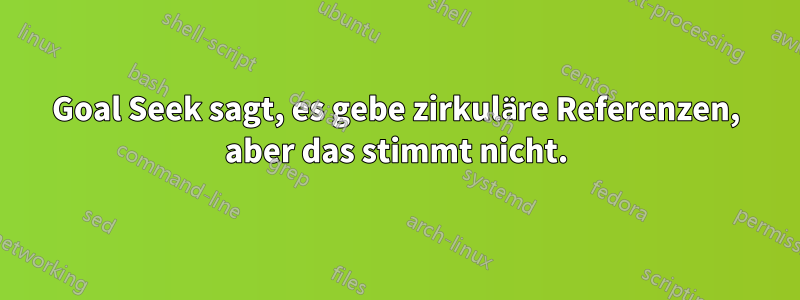 Goal Seek sagt, es gebe zirkuläre Referenzen, aber das stimmt nicht.