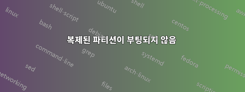 복제된 파티션이 부팅되지 않음