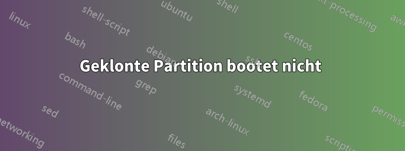 Geklonte Partition bootet nicht