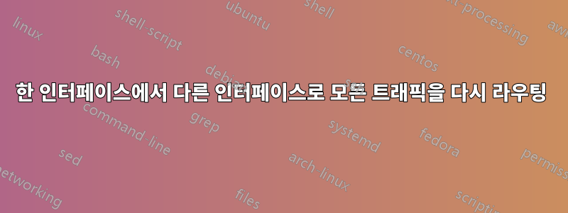 한 인터페이스에서 다른 인터페이스로 모든 트래픽을 다시 라우팅