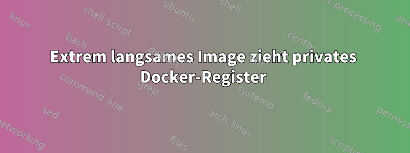 Extrem langsames Image zieht privates Docker-Register