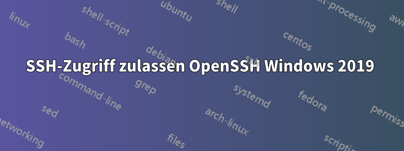 SSH-Zugriff zulassen OpenSSH Windows 2019