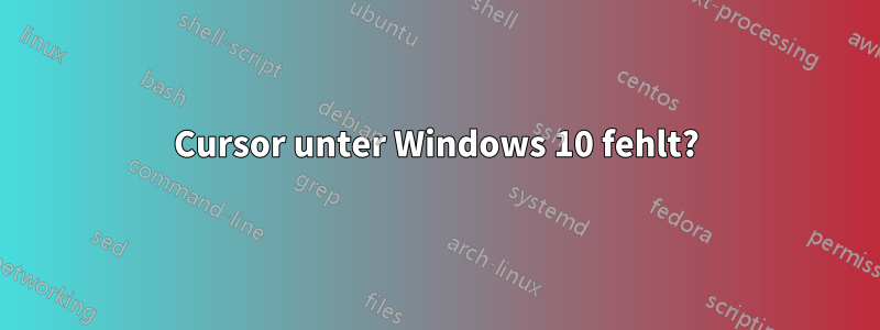 Cursor unter Windows 10 fehlt?