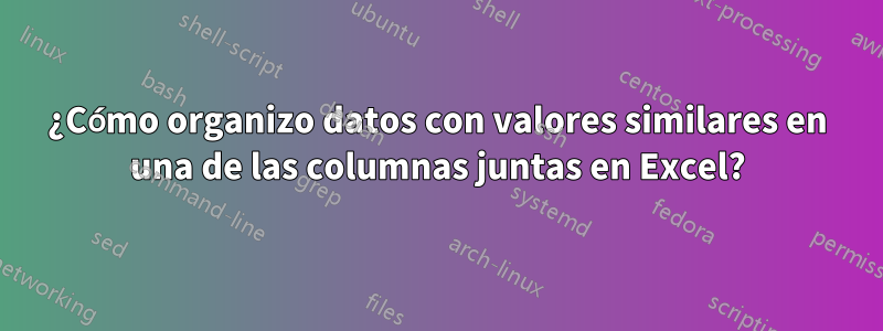 ¿Cómo organizo datos con valores similares en una de las columnas juntas en Excel?