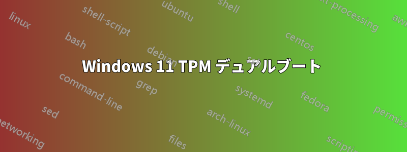 Windows 11 TPM デュアルブート