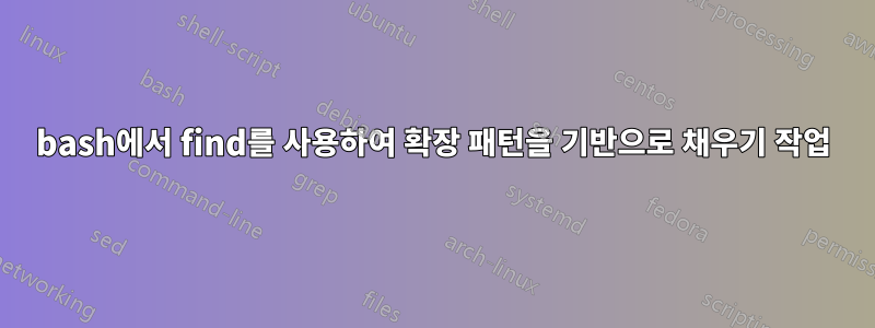 bash에서 find를 사용하여 확장 패턴을 기반으로 채우기 작업