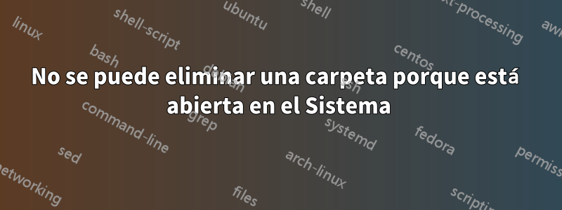 No se puede eliminar una carpeta porque está abierta en el Sistema