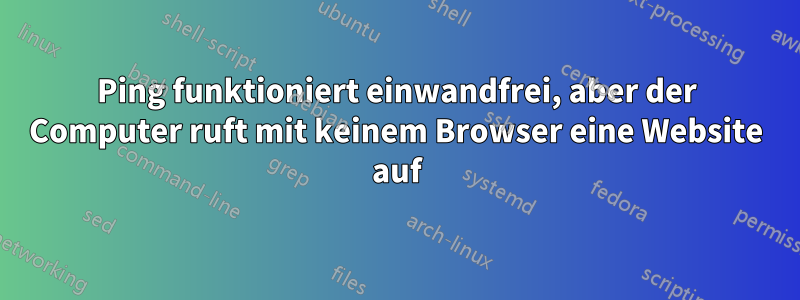 Ping funktioniert einwandfrei, aber der Computer ruft mit keinem Browser eine Website auf