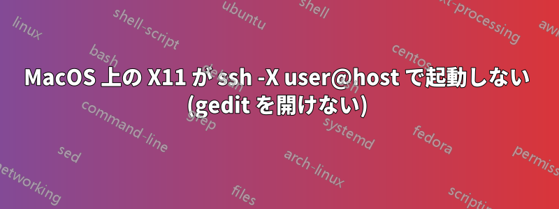 MacOS 上の X11 が ssh -X user@host で起動しない (gedit を開けない)