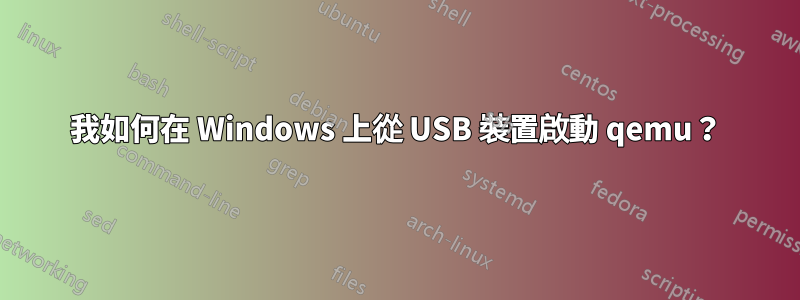 我如何在 Windows 上從 USB 裝置啟動 qemu？