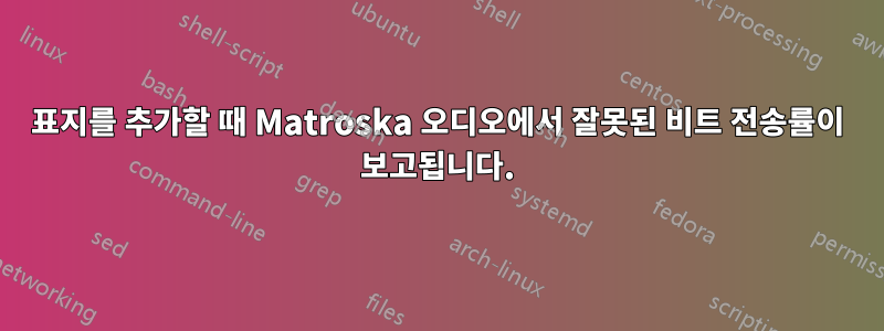 표지를 추가할 때 Matroska 오디오에서 잘못된 비트 전송률이 보고됩니다.