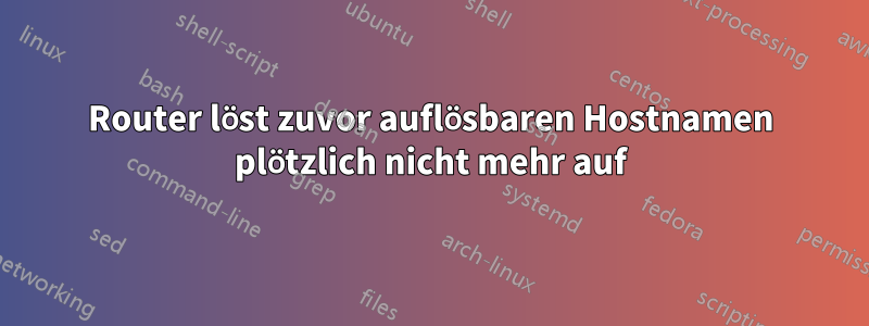 Router löst zuvor auflösbaren Hostnamen plötzlich nicht mehr auf