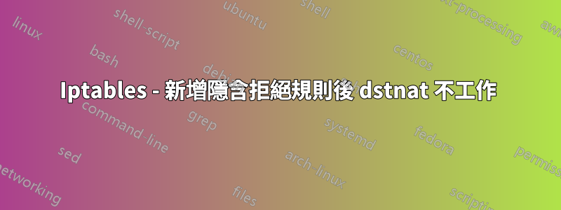 Iptables - 新增隱含拒絕規則後 dstnat 不工作