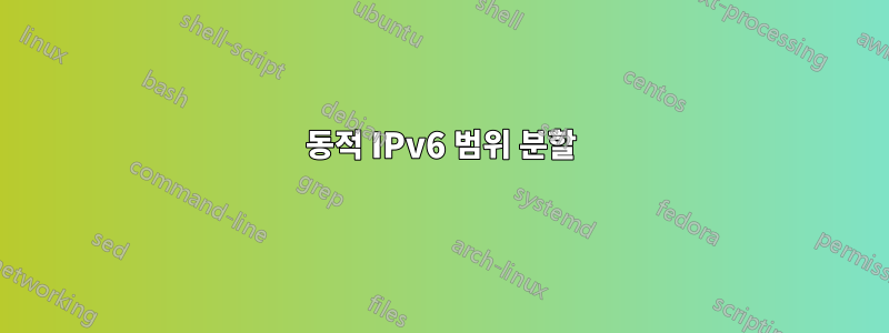 동적 IPv6 범위 분할